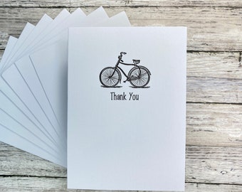 Embossed Bicycle Note Cards set of 8 A2 size 5.5 inches by 4.25 inches