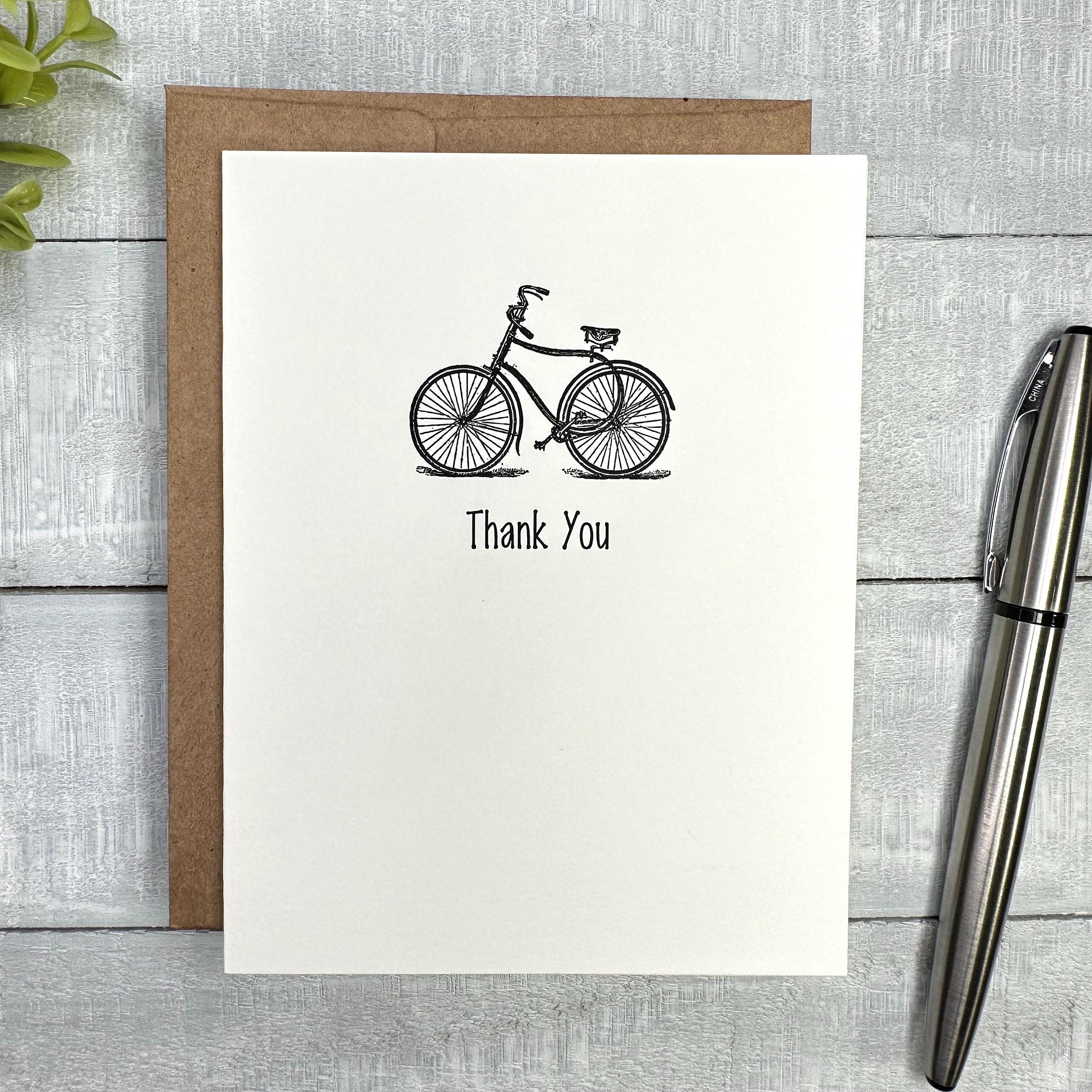 Bicycle Thank You Card | Blank inside, envelope included