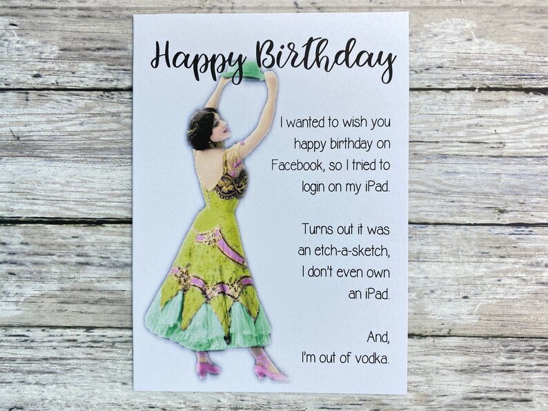 Funny Birthday Card Blank Or Your Message Inside For Sister Etsy