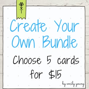 Pick any 5 single cards for 15 dollars, w/ free shipping too! Create your own custom bundle (custom inside not included), assortment