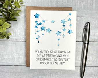 Sympathy card | Blank or Your Personalized message inside | stars in the sky | Condolences, Thinking of you, Praying for you, encouragement