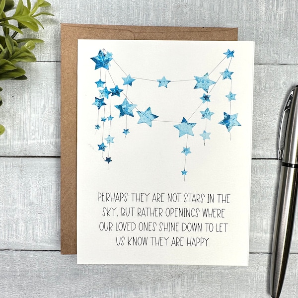 Sympathy card | Blank or Your Personalized message inside | stars in the sky | Condolences, Thinking of you, Praying for you, encouragement