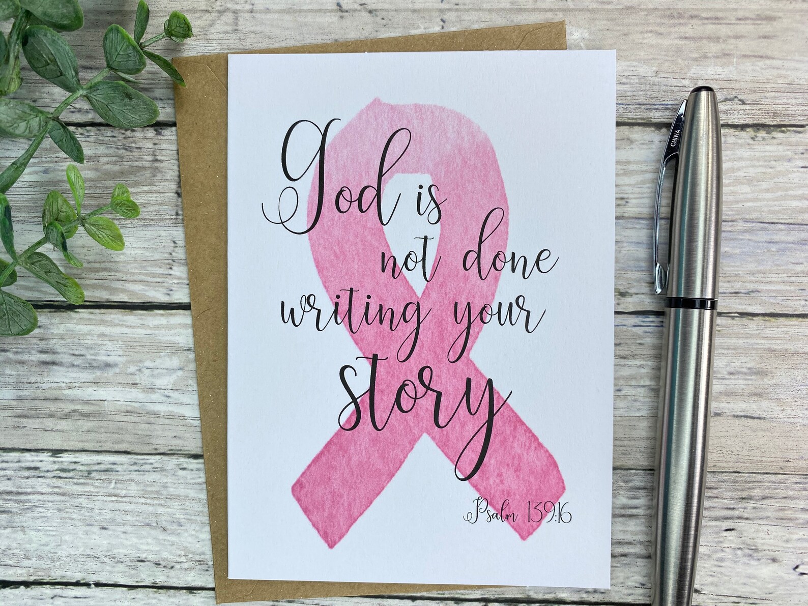Breast Cancer Encouragement Card Blank or YOUR Message Etsy