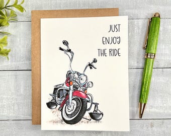 Motorcycle card for any occasion| Blank inside, envelope included (7009)