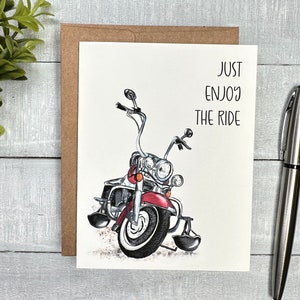 Cool Card | Blank or Your Personalized message inside | For Birthday, Thinking of You, Encouragement, any occasion | motorcycle, HD Bike