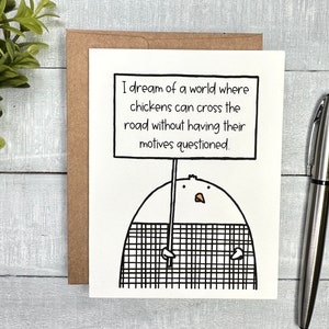 FUNNY card for any occasion | Blank or Your Personalized message inside | Chicken Cross the road | Birthday | farmhouse chicken lovers