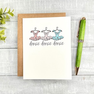Card For Dancer | Blank inside | Ballet, Tap, Jazz, Hip Hop, Dance Teacher | Congratulations, Birthday, Thanks, Way to go, Dance Recital