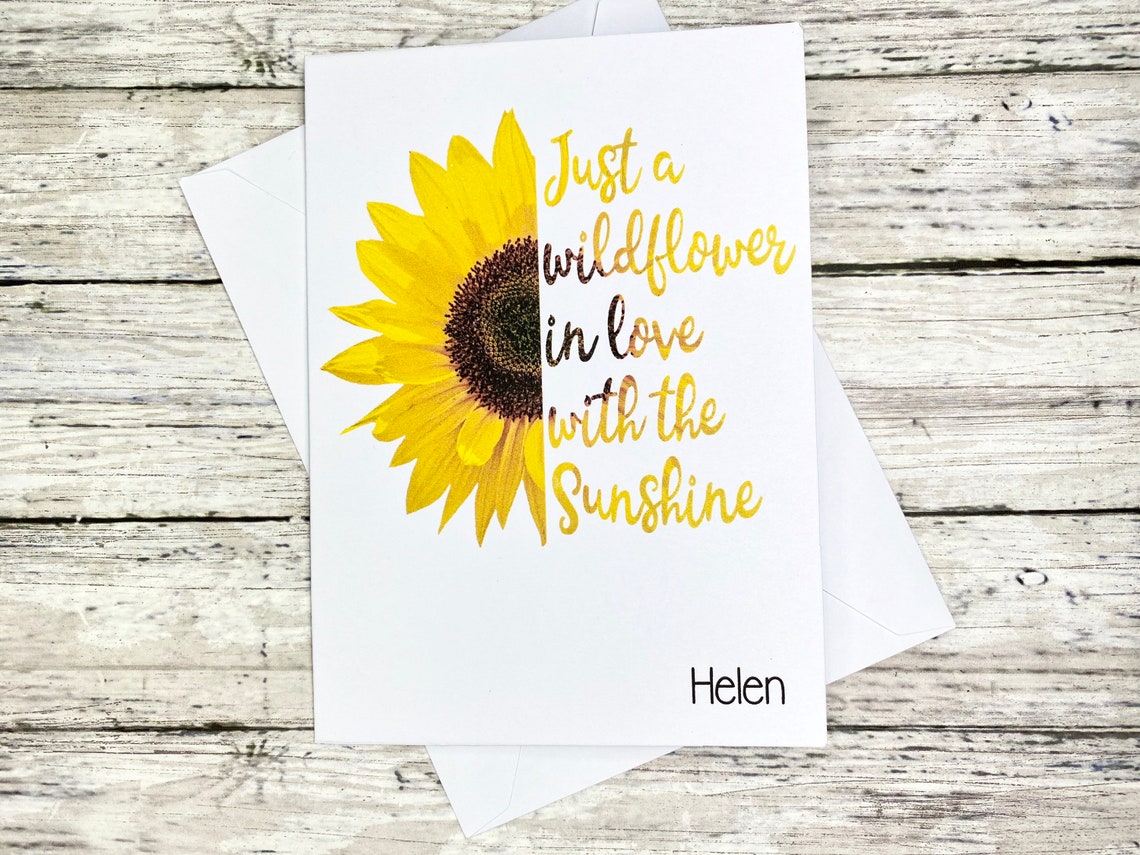 Set of PERSONALIZED Sunflower Note Cards Blank Inside Etsy