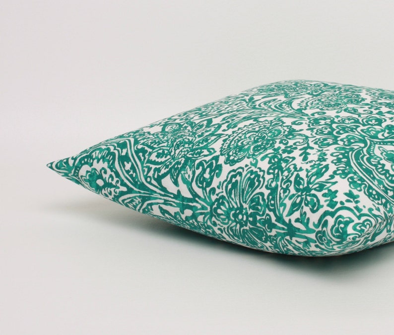 Jade Green Pillow Cover in Premier Prints Shiloh Pattern. Etsy
