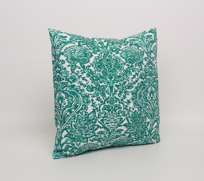 Jade Green Pillow Cover in Premier Prints Shiloh Pattern. Etsy