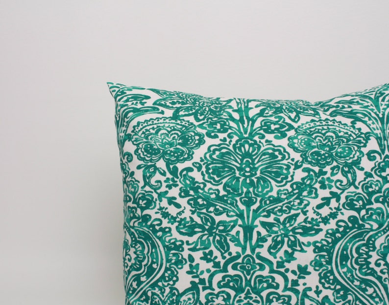 Jade Green Pillow Cover in Premier Prints Shiloh Pattern. Etsy