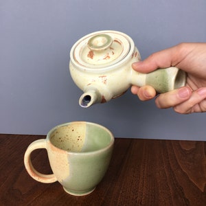 Teiera Kyusu gialla e verde