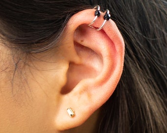 Silver Black Crystal Helix