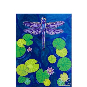 Dragonfly Art, Giclee Art Print, Paper Cut Collage, Dragonfly Art Print, Papercut Collage Print, by Laura Lynne Art
