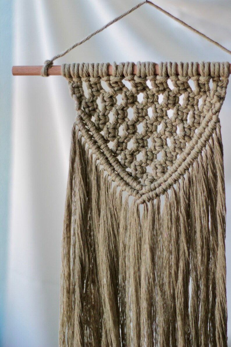 Winter Sage Green Wall Hanging / Pennant / Macrame Art / Home Etsy