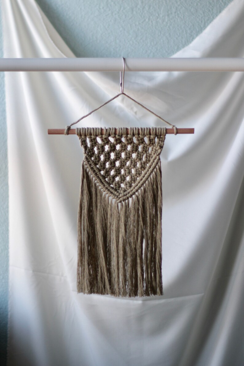 Winter Sage Green Wall Hanging / Pennant / Macrame Art / Home Etsy