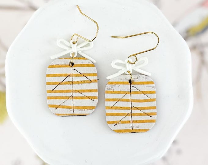 Striped Cork Earrings