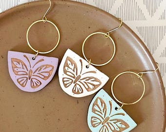 Butterfly Wooden Dangle Earrings