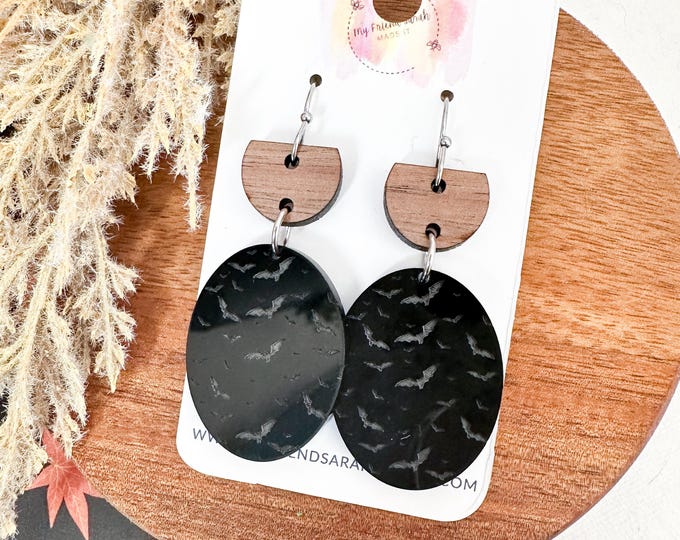 Black Bat Silhouette Earrings