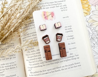 Book Lover Stud Earring Set