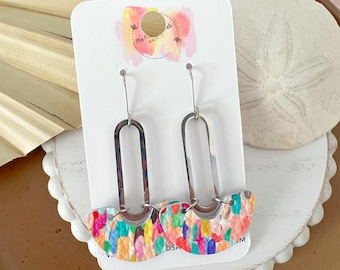 Fiesta Confetti Fan Earrings