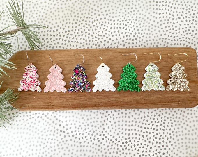 Glitter Christmas Tree Earrings