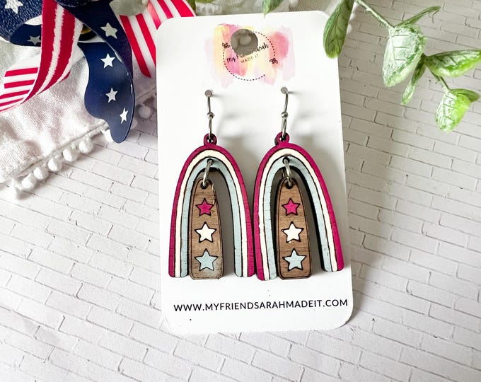 Patriotic Rainbow Earrings