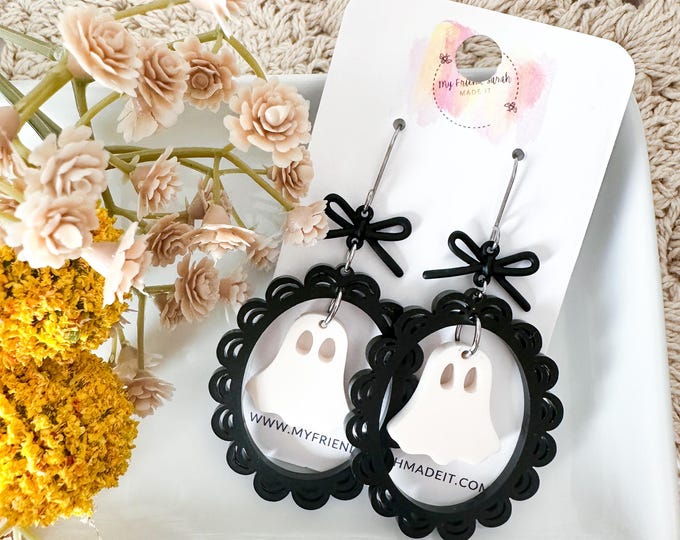 Ghost Cameo Earrings