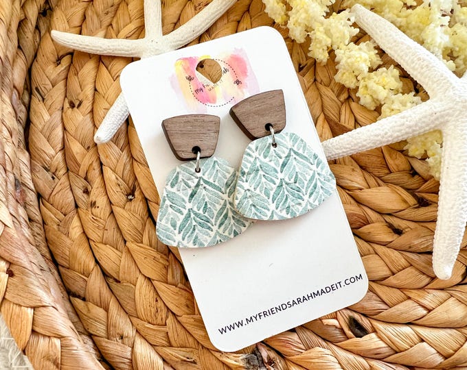 Coastal Leaf Wedge Earrings
