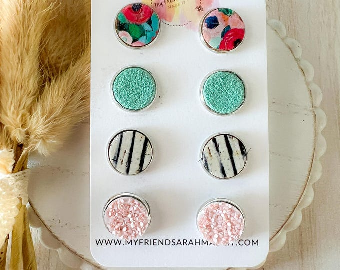 Pastel Mixed Texture Stud Set