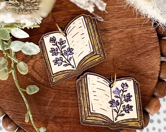 Pressed Floral Book Earrings