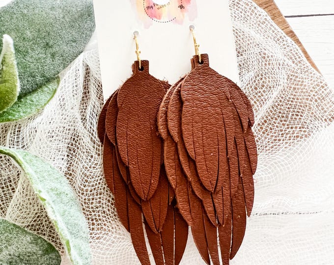 Triple Layer Leather Earrings
