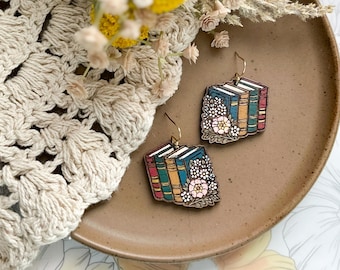 Floral Bookshelf Earrings