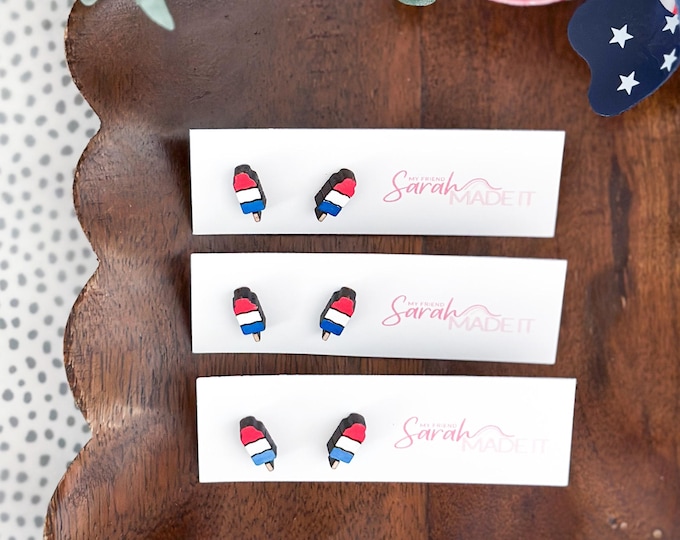 Hand-Painted Bomb Pop Stud Earrings