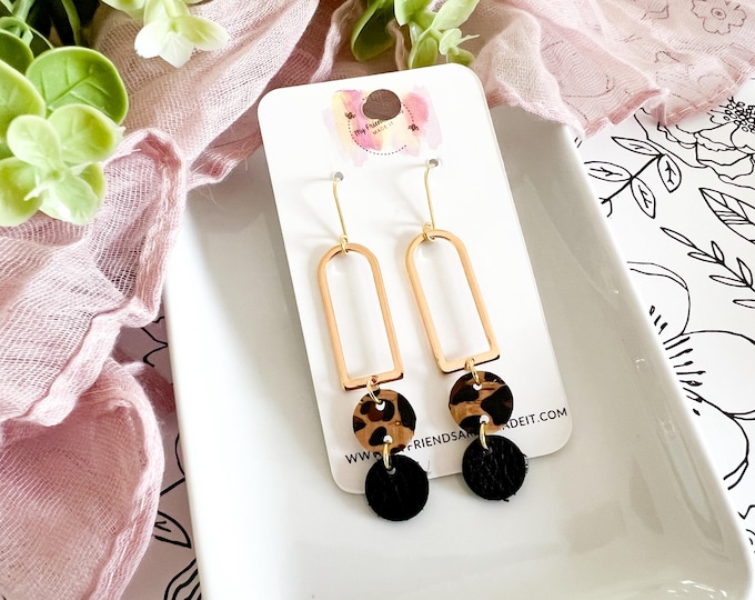 Modern Leopard Drop Earrings