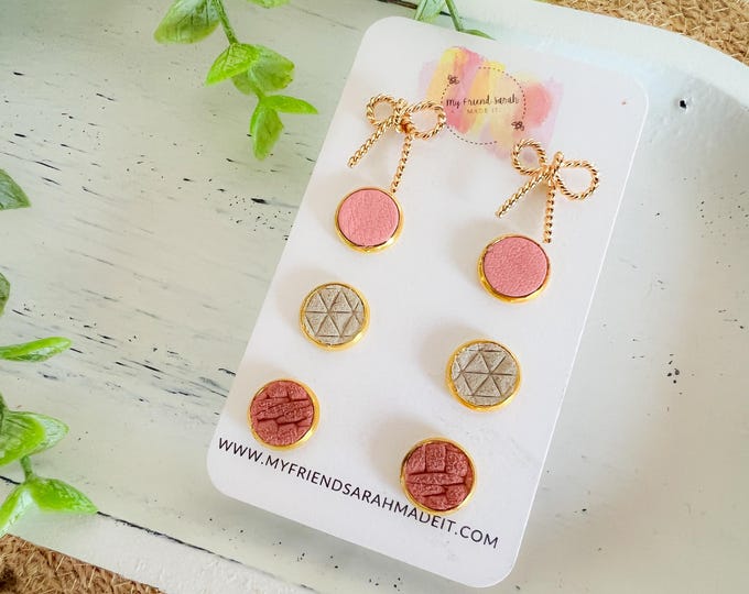 Blush and Gold Stud Set