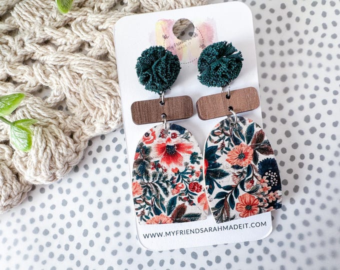 Vintage Floral Geometric Arch Earrings