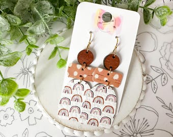 Neutral Rainbow & Polka Dot Earrings