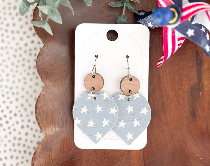 Americana Cork Petal Earrings