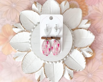 Pink Geometric Valentine Earrings