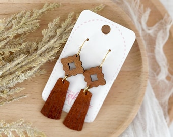 Boho Leather Tassel Dangles