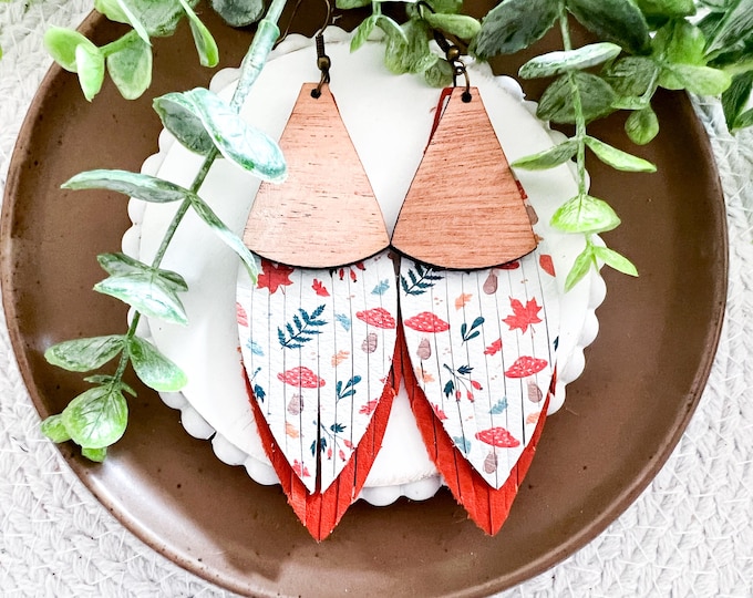 Autumn Leather Fringe Earrings