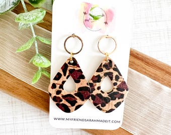 Leopard Teardrop Earrings