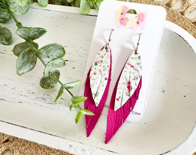 Wildflower Feather Earrings