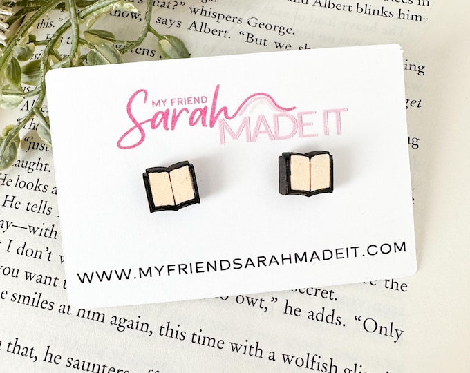Open Book Stud Earrings