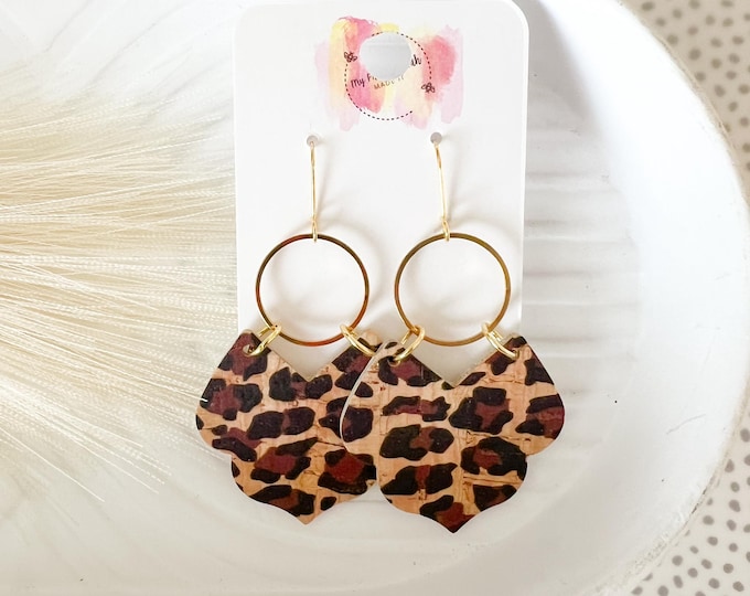 Leopard Print Cork Earrings