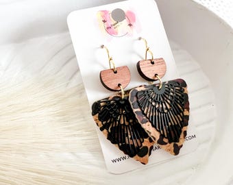 Neutral Leopard Dangle Earrings
