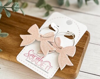 Pink Lemonade Bow Earrings