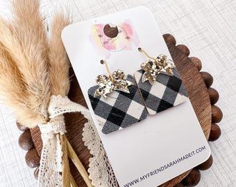 Buffalo Plaid Gift Box Earrings