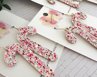 Glitter Candy Cane Earrings